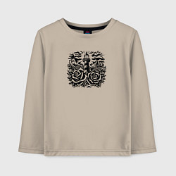 Детский лонгслив Маяк с розами и кораблями тату