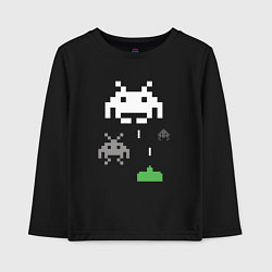 Лонгслив хлопковый детский Space invaders, цвет: черный