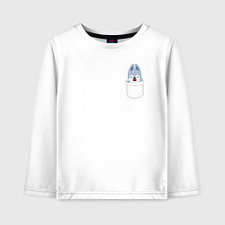 Лонгслив хлопковый детский Wolf Chan in pocket, цвет: белый