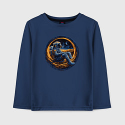 Детский лонгслив Космонавт внутри луны