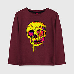 Детский лонгслив Желтый растекшийся череп