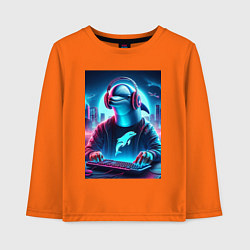 Детский лонгслив Dolphin is esports player - ai art fantasy