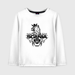Лонгслив хлопковый детский Scania V8, цвет: белый