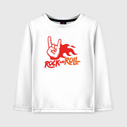 Детский лонгслив Rock and roll fire