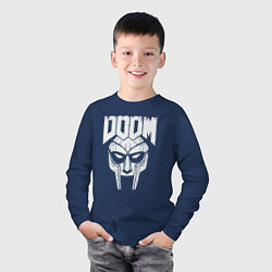 Лонгслив хлопковый детский Doom mask, цвет: тёмно-синий — фото 2