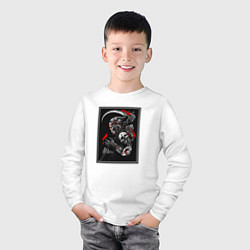 Лонгслив хлопковый детский Самурай ронин, цвет: белый — фото 2