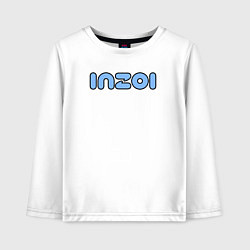 Лонгслив хлопковый детский Inzoi синий логотип, цвет: белый