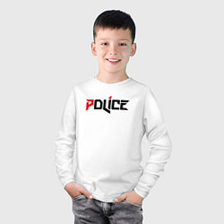 Лонгслив хлопковый детский Police, цвет: белый — фото 2