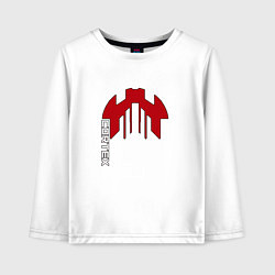 Лонгслив хлопковый детский Cortex красный чёрная обводка, цвет: белый