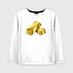 Лонгслив хлопковый детский Два слитка золота, цвет: белый
