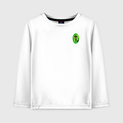 Лонгслив хлопковый детский Зелёный уличный фонарь, цвет: белый