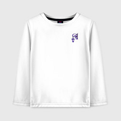 Лонгслив хлопковый детский Фиолетовый уличный фонарь, цвет: белый