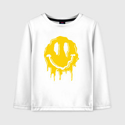 Лонгслив хлопковый детский Dripping smile, цвет: белый