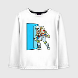 Детский лонгслив Астронавт открывает дверь в неизведанное