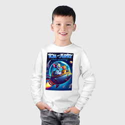 Лонгслив хлопковый детский Tom and Jerry - space adventure, цвет: белый — фото 2