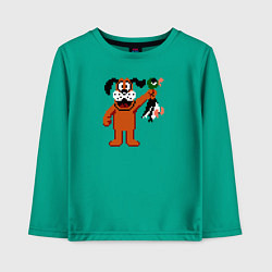 Лонгслив хлопковый детский Duck hunt 8 bit, цвет: зеленый