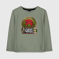 Лонгслив хлопковый детский Галлы: кельтская символика, цвет: авокадо