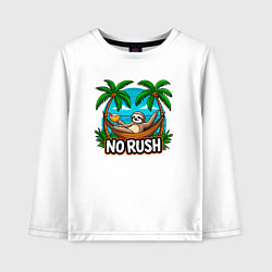 Детский лонгслив Не торопись - ленивец в гамаке