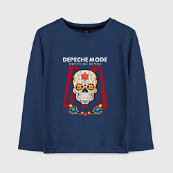 Лонгслив хлопковый детский Depeche Mode - Skull black, цвет: тёмно-синий