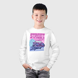 Лонгслив хлопковый детский Street drift, цвет: белый — фото 2