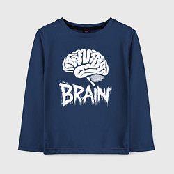 Лонгслив хлопковый детский Brain, цвет: тёмно-синий