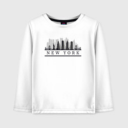 Лонгслив хлопковый детский Город Нью-Йорк, цвет: белый