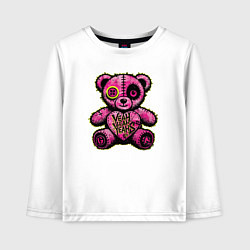 Лонгслив хлопковый детский Pink bear, цвет: белый