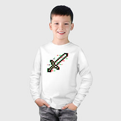 Лонгслив хлопковый детский Меч из майнкрафта, цвет: белый — фото 2