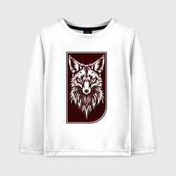 Лонгслив хлопковый детский Лис на багровом фоне, цвет: белый