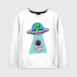 Лонгслив хлопковый детский Похищение космонавта, цвет: белый