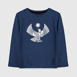 Лонгслив хлопковый детский Дагестанский герб, цвет: тёмно-синий