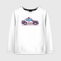 Лонгслив хлопковый детский Police car, цвет: белый