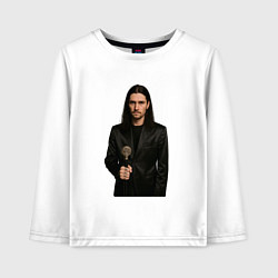 Лонгслив хлопковый детский Bones с тростью, цвет: белый