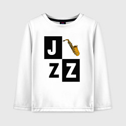 Лонгслив хлопковый детский Sax jazz, цвет: белый