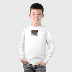 Лонгслив хлопковый детский Brimstone cat meme Valorant, цвет: белый — фото 2
