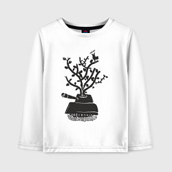 Лонгслив хлопковый детский Tank tree, цвет: белый