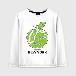 Лонгслив хлопковый детский Сity of New York, цвет: белый