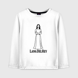 Лонгслив хлопковый детский Lana Del Rey нарисованная черными линиями, цвет: белый