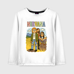Детский лонгслив Nirvana мультяшный стиль