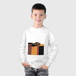 Лонгслив хлопковый детский Ретрофутуризм спорткар поп-арт 1970-е, цвет: белый — фото 2