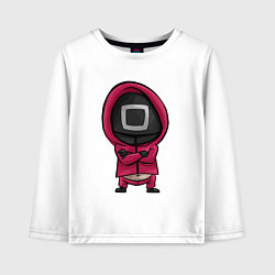 Лонгслив хлопковый детский Солдат из игры в кальмара, цвет: белый