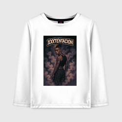 Лонгслив хлопковый детский XXXTentacion в дыму, цвет: белый