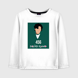 Лонгслив хлопковый детский Squid game 456, цвет: белый
