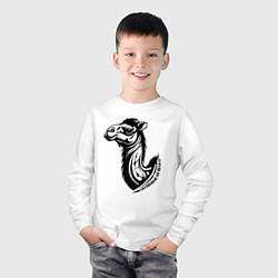 Лонгслив хлопковый детский Стильный верблюд, цвет: белый — фото 2