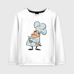 Лонгслив хлопковый детский Мистер шеф, цвет: белый