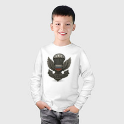 Лонгслив хлопковый детский Часть и отвага, цвет: белый — фото 2