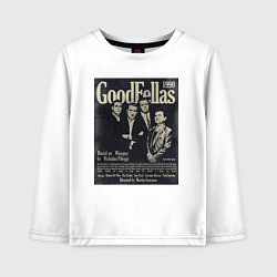 Лонгслив хлопковый детский Славные парни постер, цвет: белый