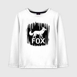 Лонгслив хлопковый детский Лис в лесу, цвет: белый