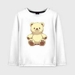 Лонгслив хлопковый детский Милый плюшевый медвежонок, цвет: белый