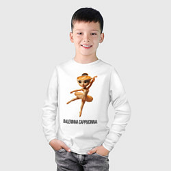 Лонгслив хлопковый детский Balerinna Cappucinna, цвет: белый — фото 2